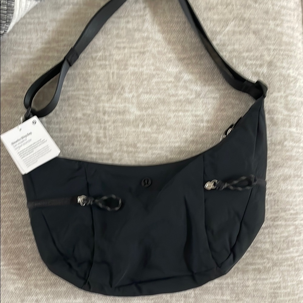 Lululemon Athletica Black Shoulder Bag with Adjustable Strap